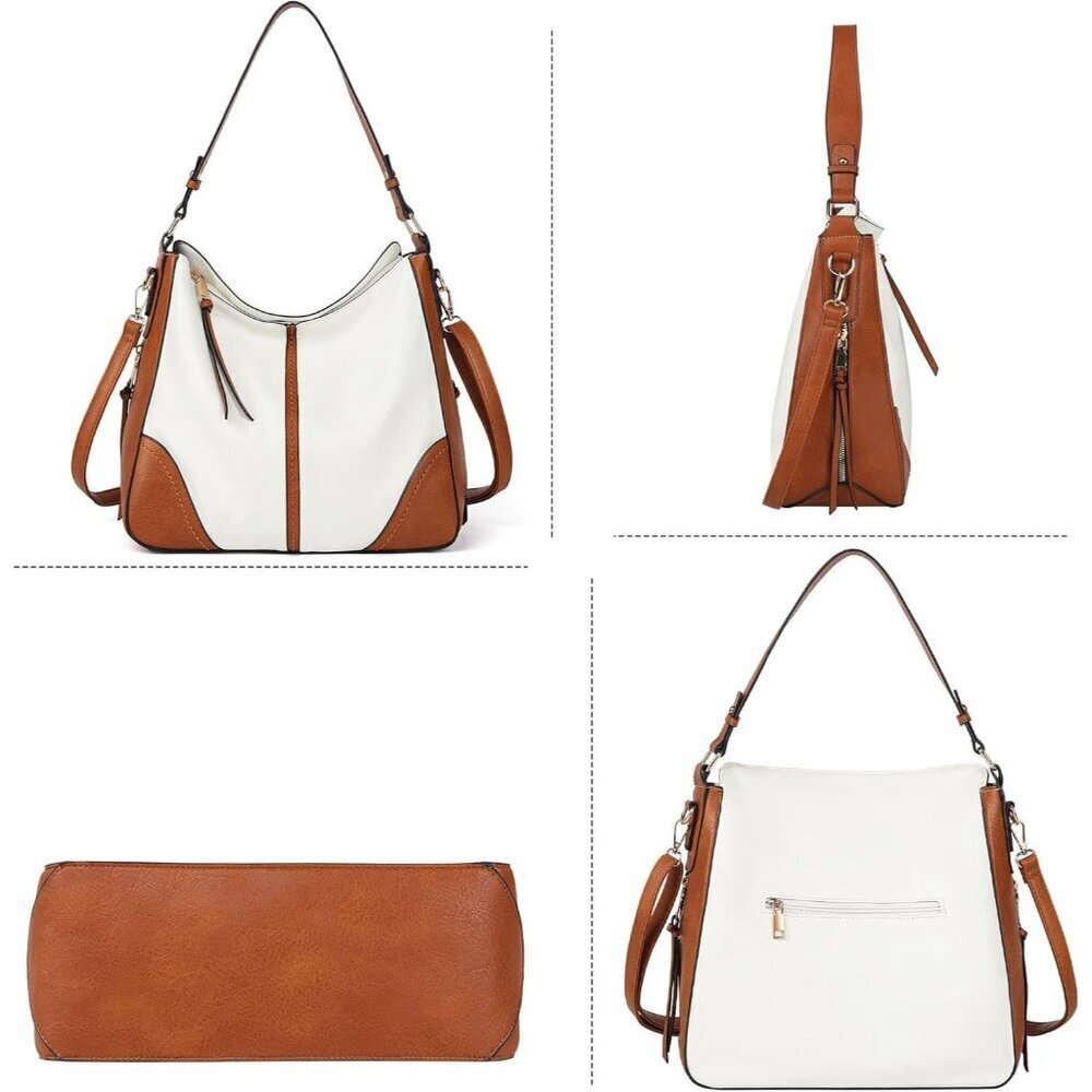 Women’s Light Brown 3PCS PU Leather Purses Set Crossbody Wallet & Hobo Tote Bag - Picture 8 of 8